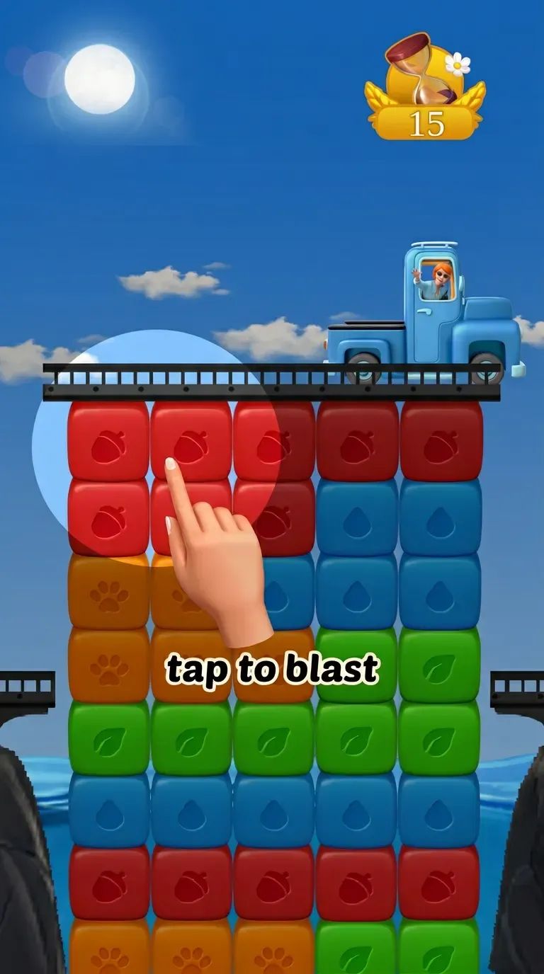 Ace Blast playable ad interface