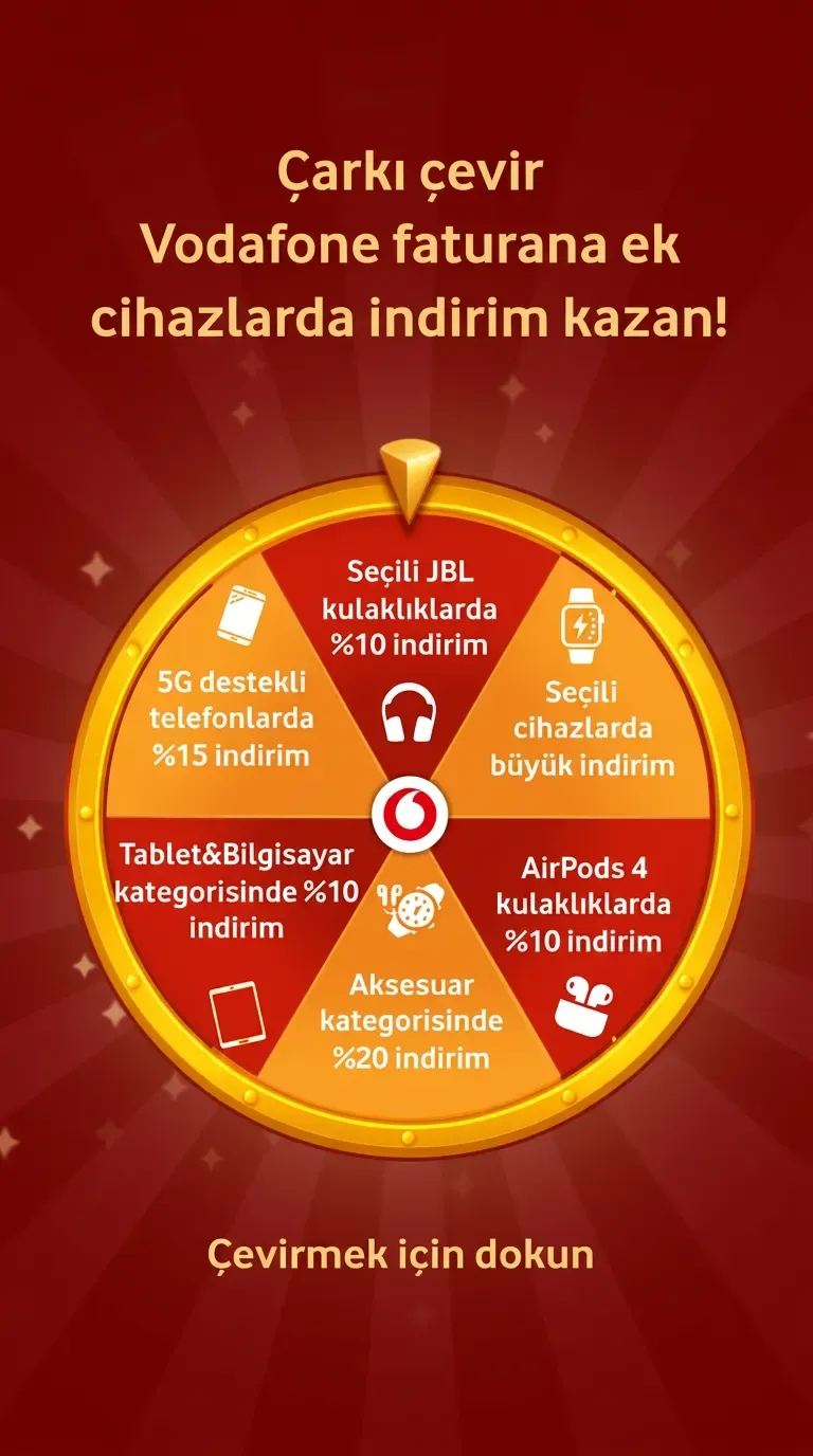 Vodafone playable ad interface